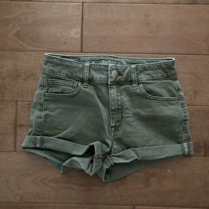 Green Denim Shorts